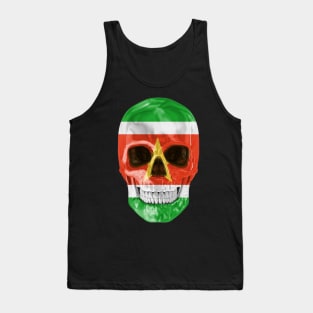 Suriname Flag Skull - Gift for Surinamese With Roots From Suriname Tank Top